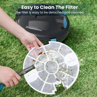 Y10 Cordless Robotic Pool Cleaner,90 Mins Runtime,Self-Parking, for Above/Inground Pools up to 65Ft/1100 Sq.Ft (Black))