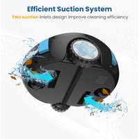 Y10 Cordless Robotic Pool Cleaner,90 Mins Runtime,Self-Parking, for Above/Inground Pools up to 65Ft/1100 Sq.Ft (Black))